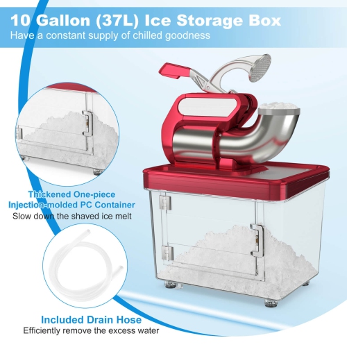 Costway 660LBS/H Commercial Ice Crusher with Dual Blades Safety On/Off Switch for Home