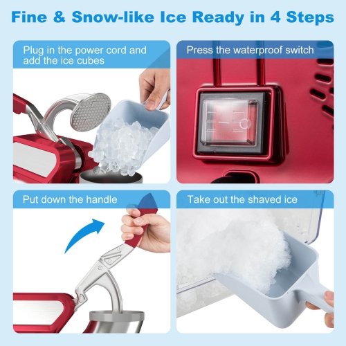 Costway 660LBS/H Commercial Ice Crusher with Dual Blades Safety On/Off Switch for Home