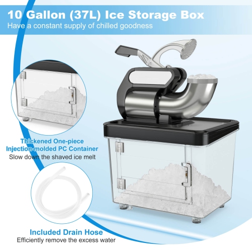 Costway 660LBS/H Commercial Ice Crusher with Dual Blades Safety On/Off Switch for Home