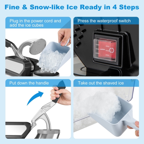 Costway 660LBS/H Commercial Ice Crusher with Dual Blades Safety On/Off Switch for Home
