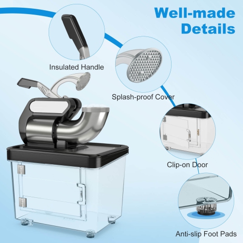 Costway 660LBS/H Commercial Ice Crusher with Dual Blades Safety On/Off Switch for Home