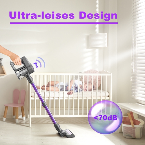 Aspirateur sans fil DEVOAC N300, aspirateur-balai ultraléger 6-en-1, batterie 2200 mAh jusqu'à 40mins heures d'autonomie, puissant aspirateur