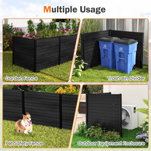 Costway 2 PCS 48" L x 46" H Air Conditioner Fence Outdoor Privacy Fence Screen
