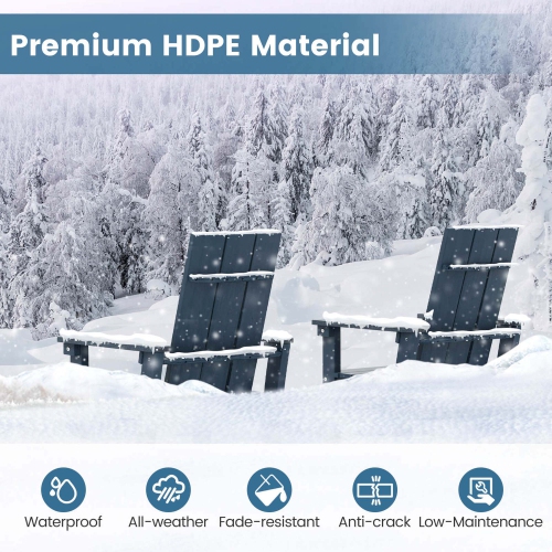 Costway Tall Adirondack Chair with Ergonomic Backrest Armrests & Footrest for Backyard