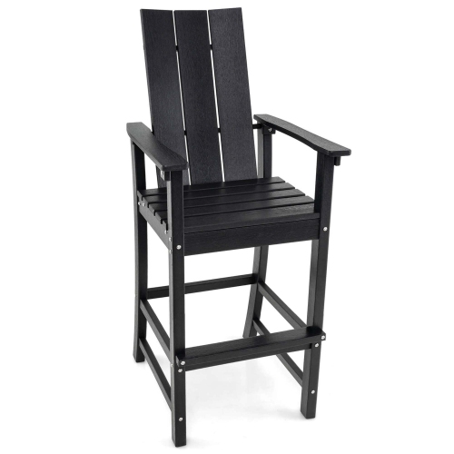 Costway Tall Adirondack Chair with Ergonomic Backrest Armrests & Footrest for Backyard