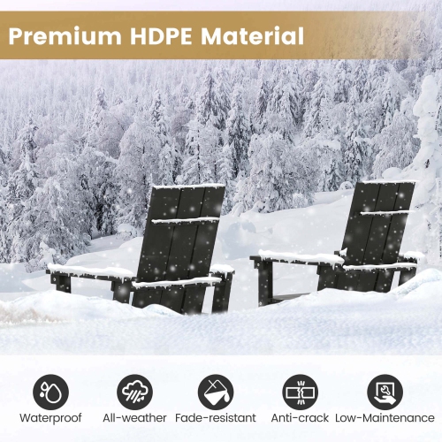 Costway Tall Adirondack Chair with Ergonomic Backrest Armrests & Footrest for Backyard