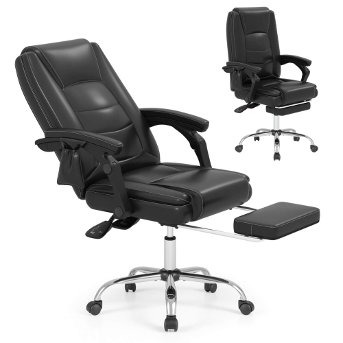 Costway Massage Adjustable Executive Chair 400 LBS Big & Tall Office Chair Black