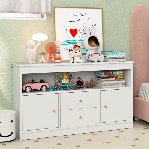 Meuble de rangement de jouets en bois pour enfants avec étagère ouverte de Costway