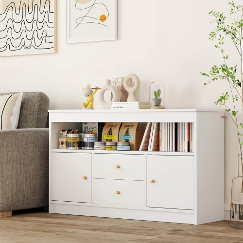 Meuble de rangement de jouets en bois pour enfants avec étagère ouverte de Costway