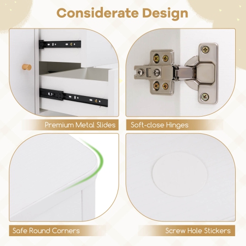 Meuble de rangement de jouets en bois pour enfants avec étagère ouverte de Costway