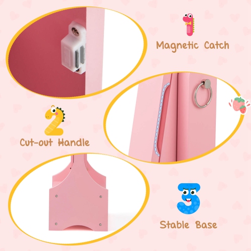 Armoire à bijoux pour enfants avec tiroir à miroir pleine longueur à 2 angles d'inclinaison ajustables de Costway