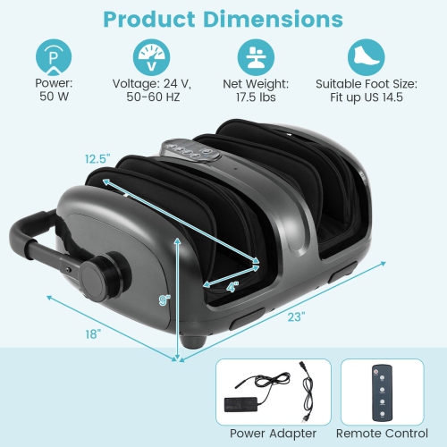 Appareil de massage à vibrations pour les pieds et les mollets de Costway pour les jambes avec chaleur