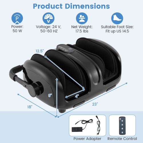 Appareil de massage à vibrations pour les pieds et les mollets de Costway pour les jambes avec chaleur