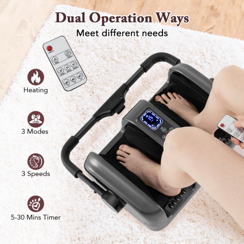 Costway Foot & Calf Massager Deep Kneading Shiatsu Massager Machine with Heat