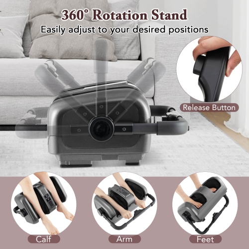 Costway Foot & Calf Massager Deep Kneading Shiatsu Massager Machine with Heat