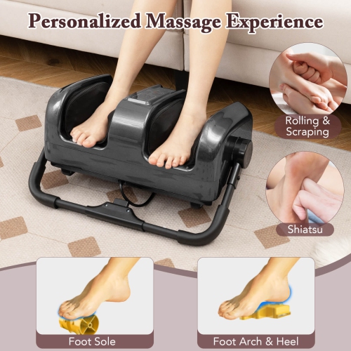 Costway Foot & Calf Massager Deep Kneading Shiatsu Massager Machine with Heat