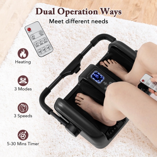 Costway Foot & Calf Massager Deep Kneading Shiatsu Massager Machine with Heat