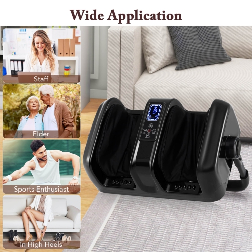 Costway Foot & Calf Massager Deep Kneading Shiatsu Massager Machine with Heat