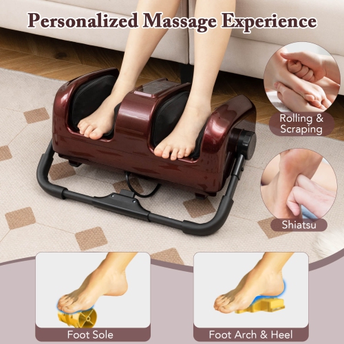 Costway Foot & Calf Massager Deep Kneading Shiatsu Massager Machine with Heat