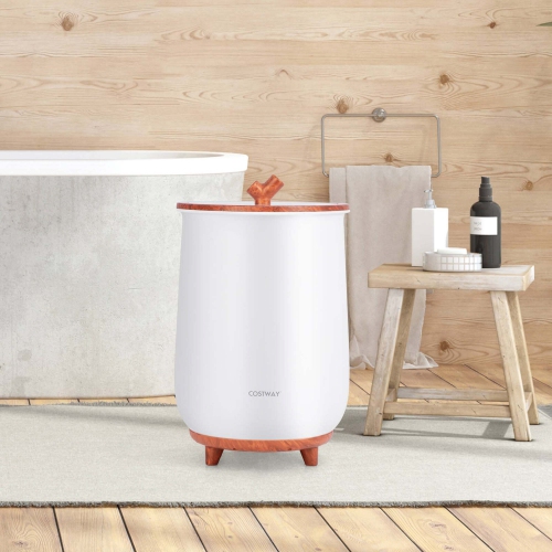 Costway 23L Bathroom Towel Warmer Bucket 4 Timer with Fragrance Holder & 3-Level Heating