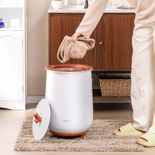 Costway 23L Bathroom Towel Warmer Bucket 4 Timer with Fragrance Holder & 3-Level Heating