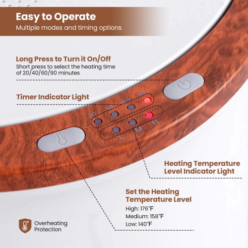 Costway 23L Bathroom Towel Warmer Bucket 4 Timer with Fragrance Holder & 3-Level Heating