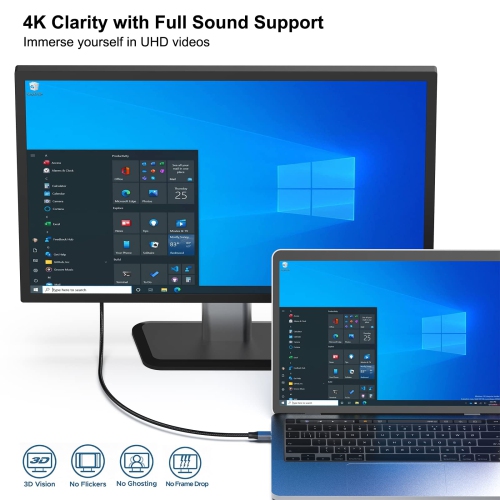 BENFEI 8K USB-C to DisplayPort Cable Supports 8K@60Hz 4K@144Hz