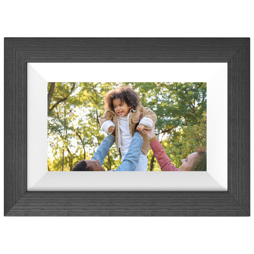 FotoStream 7" Digital Photo Frame with Interchangeable Frames - Oak/Black