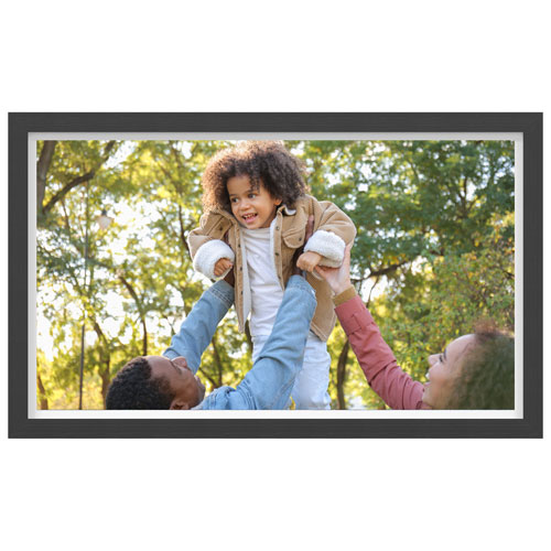 FotoStream 21.5" Digital Photo Frame with Interchangeable Frames - Oak/Black