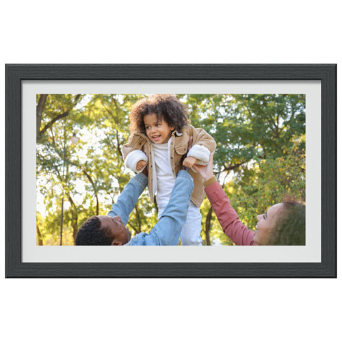 FotoStream 15.6" Digital Photo Frame with Interchangeable Frames - Oak/Black