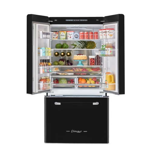 &nbsp;Classic Retro d'unique électroménagers de 36 po et 21,4 pi3. avec Réfrigérateur à deux portes à profondeur de comptoir sans givre avec machine