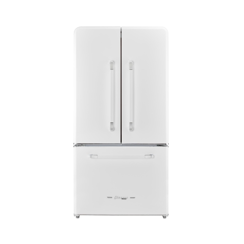 UNIQUE APPLIANCES  Classic Retro 36-Inch 21.4 Cu. Ft. Frost Free French Door Counter Depth Refrigerator With Built-In Ice Maker In Marshmallow White - Energy Star®