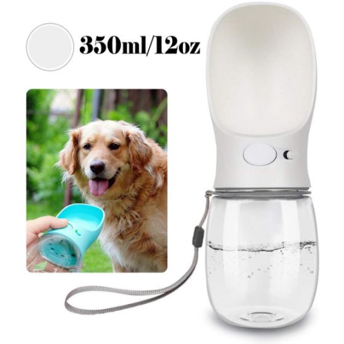 Dog Water Bottle-White-350ml The Portable Travel Bottle is made of high quality food grade plastic