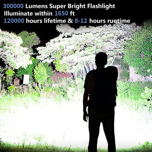 YOULIGHTS – Lampe de poche rechargeable LED avec batterie et câble USB, lampe de poche étanche portative haute puissance avec 3 modes pour le