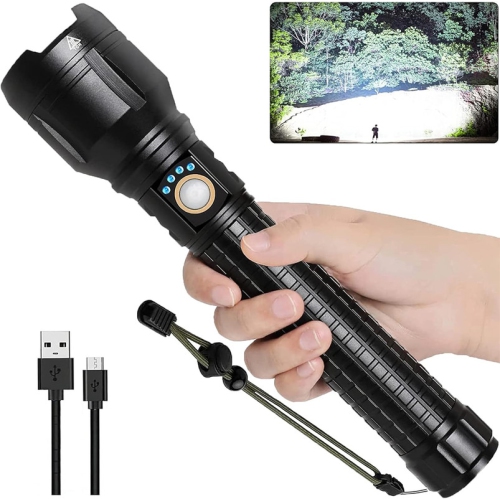 YOULIGHTS  Rechargeable Led Flashlight With 5 Modes, Ipx7 Waterproof Handheld Large Flash Powerful Flashlight for Outdoor, Camping And Emergency