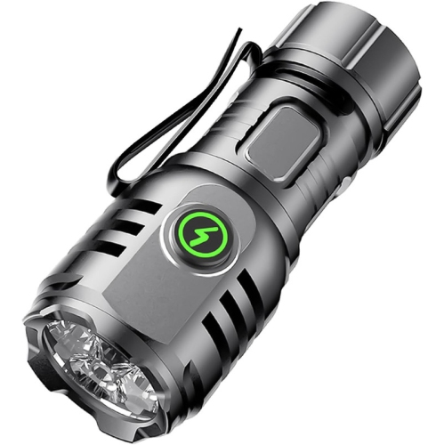 Lampe de poche rechargeable miniature LED YOULIGHTS, 7 modes, 4 perles lumineuses LED, petite lampe de poche étanche IPX6 pour le camping, la marche