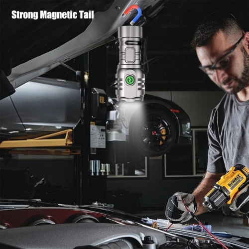 Lampe de poche rechargeable miniature LED YOULIGHTS, 7 modes, 4 perles lumineuses LED, petite lampe de poche étanche IPX6 pour le camping, la marche