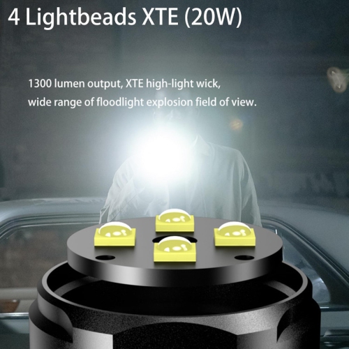 Lampe de poche rechargeable miniature LED YOULIGHTS, 7 modes, 4 perles lumineuses LED, petite lampe de poche étanche IPX6 pour le camping, la marche