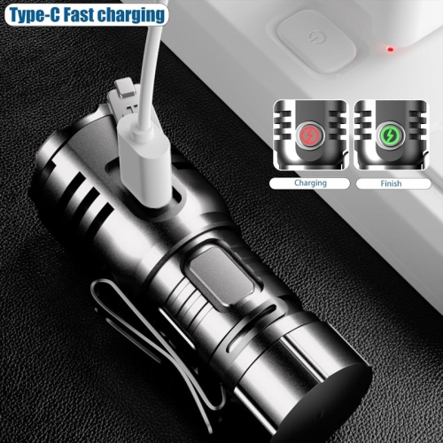 Lampe de poche rechargeable miniature LED YOULIGHTS, 7 modes, 4 perles lumineuses LED, petite lampe de poche étanche IPX6 pour le camping, la marche