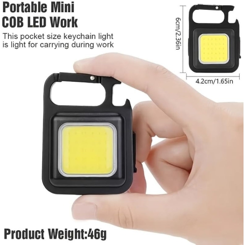 YOULIGHTS Rechargeable COB Keychain Flashlight 10 Pack - Multi-Function Portable Mini LED Flashlight Work Light with 4 Modes for Camping, Hiking and