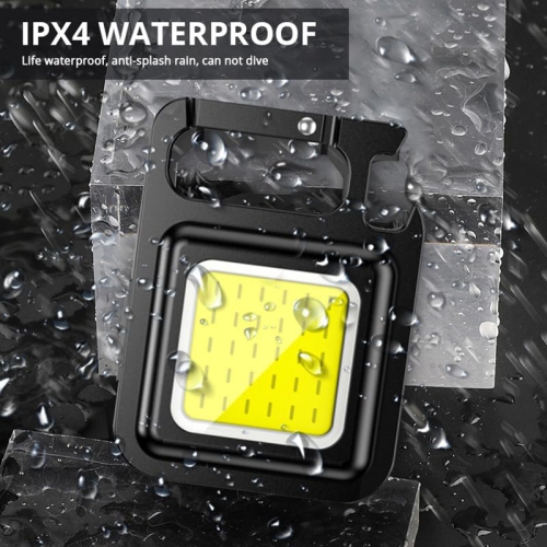 YOULIGHTS Rechargeable COB Keychain Flashlight 10 Pack - Multi-Function Portable Mini LED Flashlight Work Light with 4 Modes for Camping, Hiking and