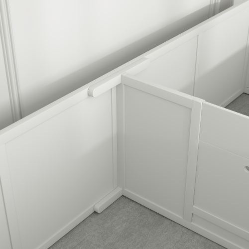 PawHut Whelping Box for Dogs, Dog Playpen with Adjustable Removable Door, Puppy Playpen for Small, Medium Dogs, 77" x 38", White