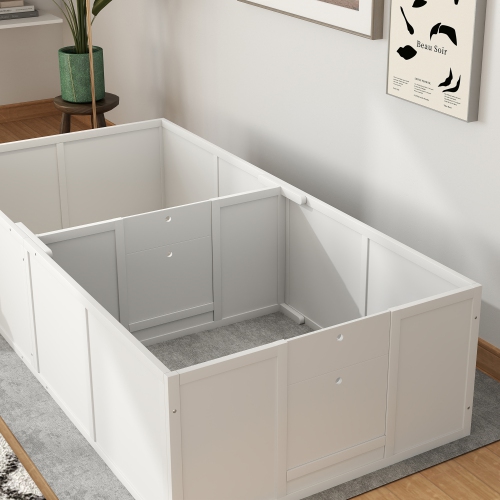 PawHut Whelping Box for Dogs, Dog Playpen with Adjustable Removable Door, Puppy Playpen for Small, Medium Dogs, 77" x 38", White
