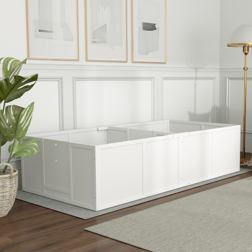 PawHut Whelping Box for Dogs, Dog Playpen with Adjustable Removable Door, Puppy Playpen for Small, Medium Dogs, 77" x 38", White