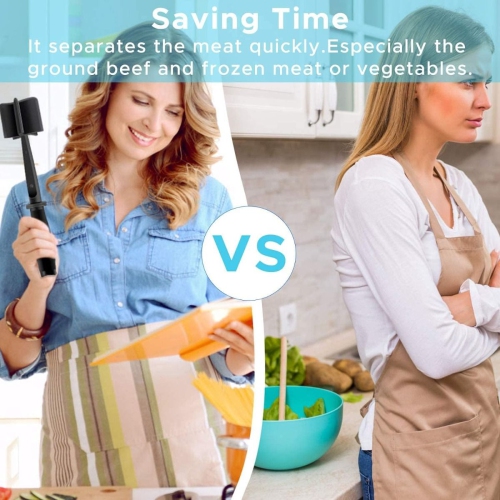 Meat Chopper, Heat Resistant Meat Masher for Ground Beef, Hamburger Meat, Nylon Hamburger Chopper, Ground Meat Smasher Ground Beef Chopper, Mix and