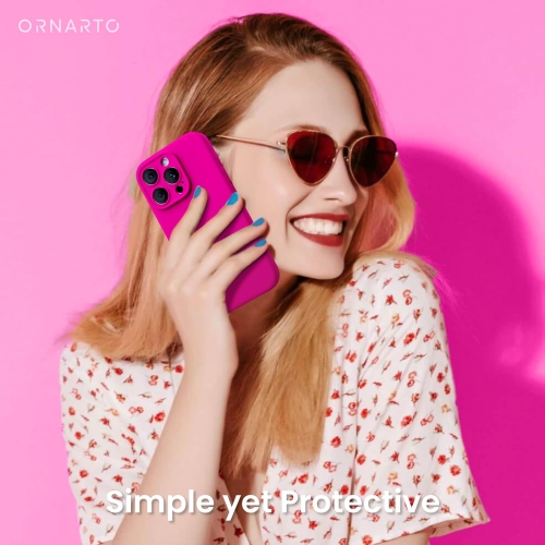 ORNARTO – compatible avec l’étui iPhone 16 Pro avec 2 protecteurs d’écran, étui en caoutchouc de silicone liquide antichoc, étui de protection contre