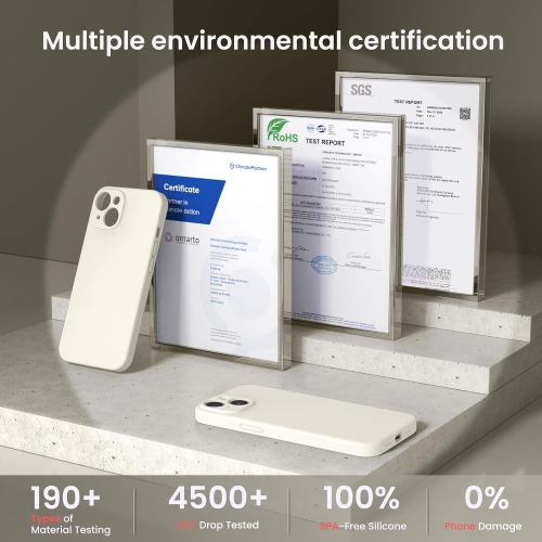 ORNARTO compatible avec l'étui iPhone 14, avec 2 protecteurs d'écran en caoutchouc de gel de silicone liquide [Full Body], étui protecteur antichoc