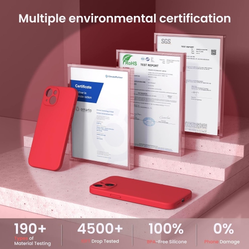 ORNARTO compatible avec l'étui iPhone 14, avec 2 protecteurs d'écran en caoutchouc de gel de silicone liquide [Full Body], étui protecteur antichoc