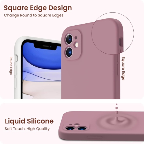 ORNARTO compatible avec l'étui 6,1&nbsp;po pour iPhone 11, avec 2 protecteurs d'écran en gel liquide de silicone [Square Edge], étui protecteur