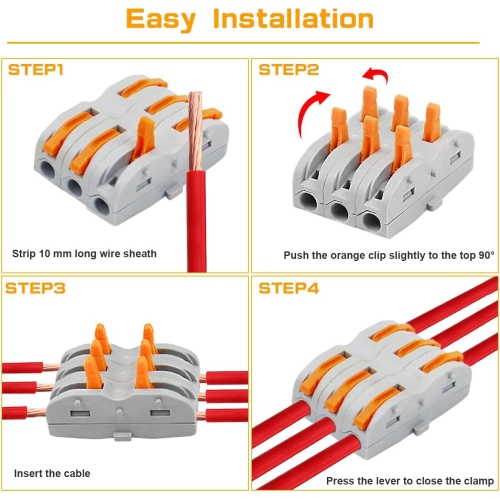 Electrical Connection Block Connection Terminal Cable Connector Conductor Clamp with Actuation Lever Bilateral Can Be Freely Combined Spring Pressure